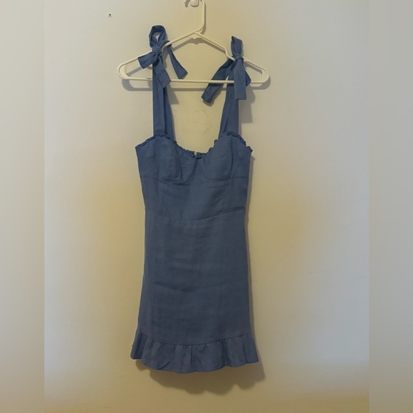 Reformation Desiree Linen Dress in Dusk - Picture 4 of 5